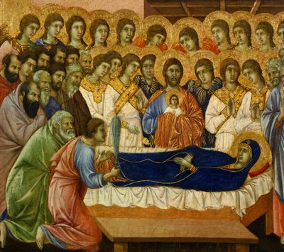 Dormitio Virginis (De eeuwige slaap van de Maagd), detail van Maesta