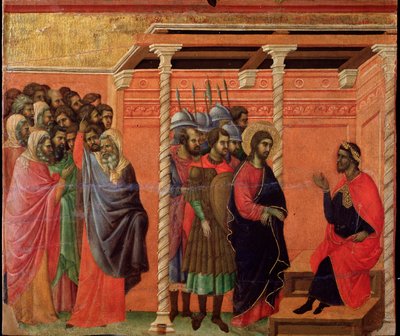 Jezus voor Pontius Pilatus door Duccio di Buoninsegna