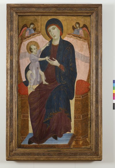 Madonna en Kind op de troon en Engelen door Duccio di Buoninsegna