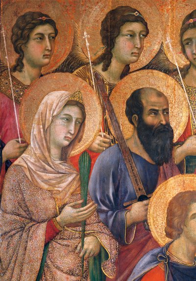 Maestà van Duccio Altaarstuk in Kathedraal van Siena, (detail) door Duccio di Buoninsegna
