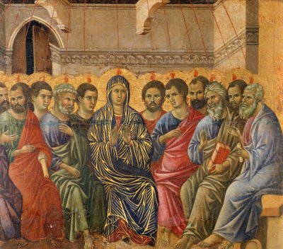 Pinksteren (detail) door Duccio di Buoninsegna