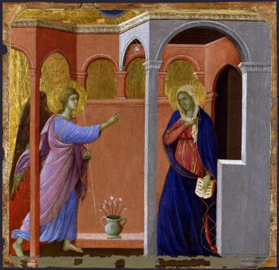 De Annunciatie door Duccio di Buoninsegna