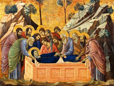 De Begrafenis van de Maagd (detail) door Duccio di Buoninsegna