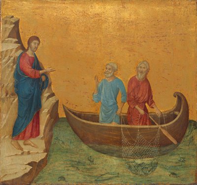 De roeping van de apostelen Petrus en Andreas door Duccio di Buoninsegna
