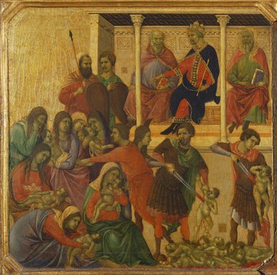 De Kindermoord, detail van predella van de Maesta