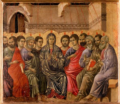 Pinksteren Achterkant van het Maesta Altaarstuk door Duccio di Buoninsegna