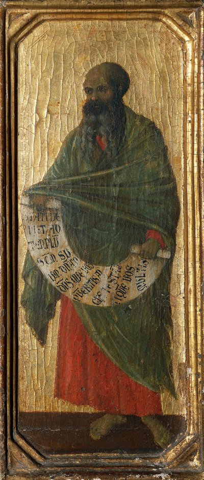 De profeet Maleachi, detail van de predella van het Maesta