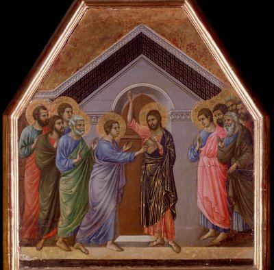 De ongeloof van St. Thomas (detail) door Duccio di Buoninsegna