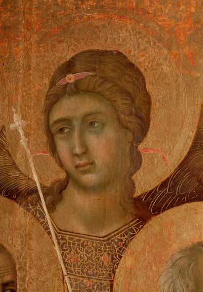 Maagd en kind op de troon (detail) door Duccio di Buoninsegna