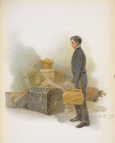Een spoorwegportier door Dudley Hardy