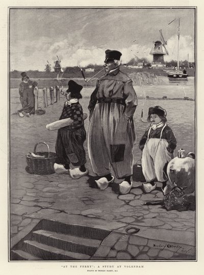 Bij de veerboot, een studie in Volendam door Dudley Hardy