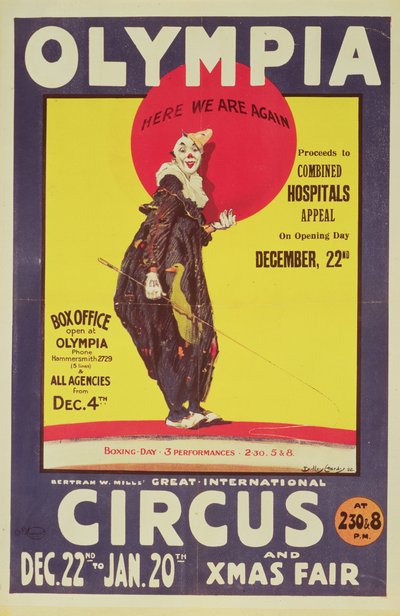 Bertram Mills circusposter, 1922 door Dudley Hardy