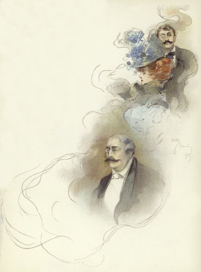 Personages bij Savoy diner door Dudley Hardy