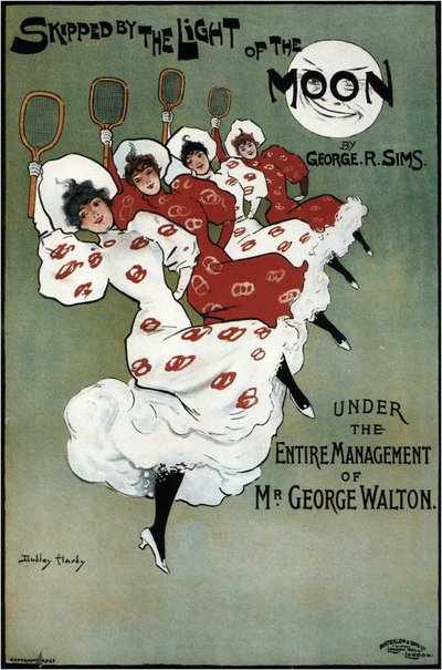 Poster voor de George Sims-komedie Skipped by the Light of the Moon, 1896 door Dudley Hardy