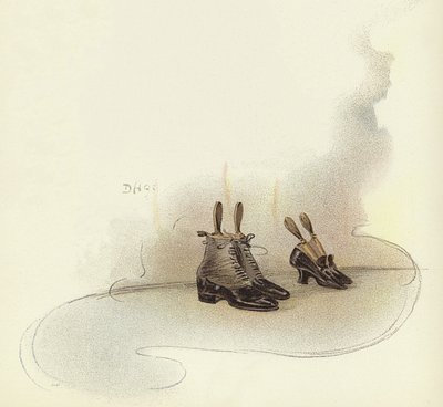 Schoenen buiten slaapkamerdeur in Claridge