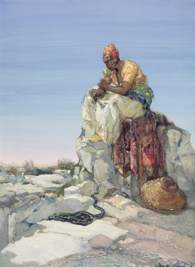 Slangenbezweerder, 1900 door Dudley Hardy