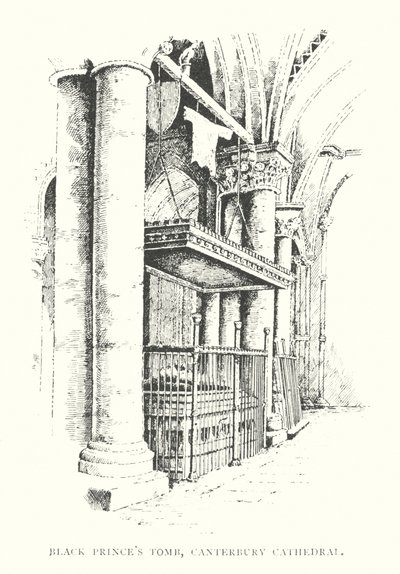 Graf van de Zwarte Prins, Canterbury Cathedral (litho) door Duncan Moul
