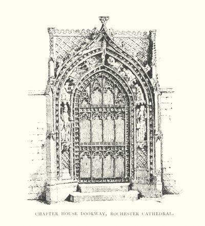 Deur van de kapittelzaal, kathedraal van Rochester door Duncan Moul