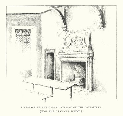 Open haard in de grote poort van het klooster, nu de grammaticaschool door Duncan Moul