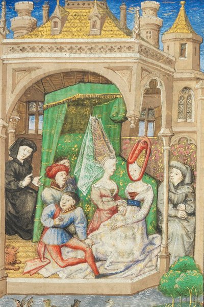 Pagina uit "La Belle Dame Sans Merci" door Alain Chartier, Parijs, begin 15e eeuw door Dunois Master