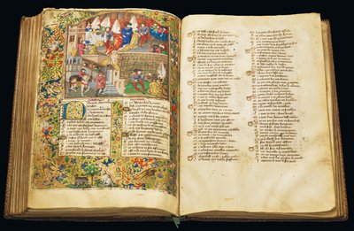 Pagina uit "La Belle Dame Sans Merci" door Alain Chartier, Parijs, begin 15e eeuw door Dunois Master