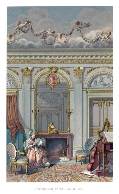 Interieur onder Lodewijk XVI, 1885 door Durin