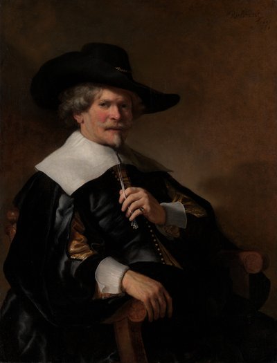 Portret van een man zittend in een leunstoel, ca. 1640-50 door Dutch