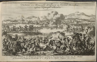 Een slag met het leger van Willem III door Dutch School