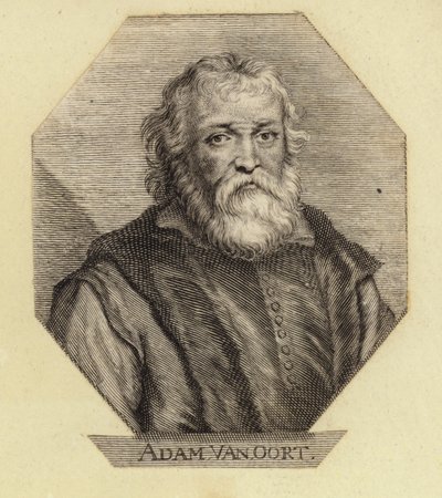 Adam Van Oort, geboren als Adam van Noort, een Belgische kunstenaar. Gegraveerd door Johann Georg Waldreich door Dutch School