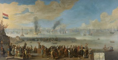 Slag bij Livorno, 14 maart 1653, een incident uit de Eerste Engels-Nederlandse Oorlog, na 1653-60 door Dutch School