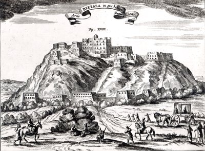 Bietala, fort van Lama de Grote, Koninkrijk Lhassa, illustratie uit 