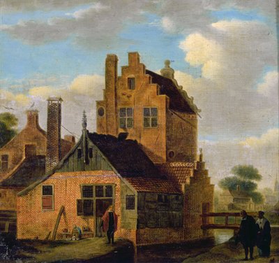 Bakstenen huizen door Dutch School