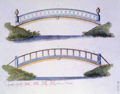 Brugontwerpen uit Magazine of Garden Gems door G. van Laar, gepubliceerd in 1802 door Dutch School