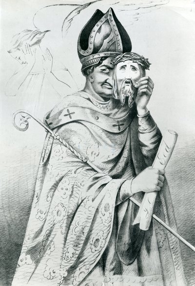 Karikatuur van Paus Pius IX (1792-1878) door Dutch School