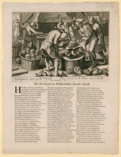 Ceforgeron myn goede vrind. Karikatuur over de opvolging van de Engelse troon, 1688-89 door Dutch School