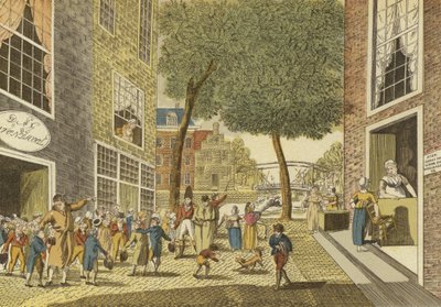 Kinderen komen uit school, 1812 door Dutch School