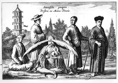 Chinese priesters en monniken, uit China Illustrated door Athanasius Kircher (1601-80) door Dutch School