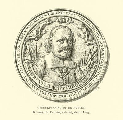 Herdenkingsmedaille van admiraal Michiel de Ruyter door Dutch School