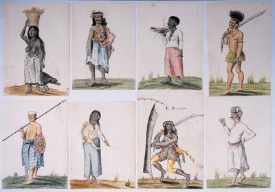 Tekening uit een album van inboorlingen van Brazilië, Afrika, Perzië en Oost-Indië door Dutch School