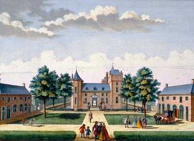 Gevel van Kasteel Assumburg, uit Het Zeganpralent Kennemerlant door Hendrick de Leth en Matthias Brouerius Van Nidek, gepubliceerd ca. 1700-1730 door Dutch School