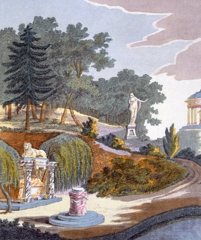 Tuinversieringen, uit Magazine of Garden Gems door G. van Laar, gepubliceerd 1802 door Dutch School