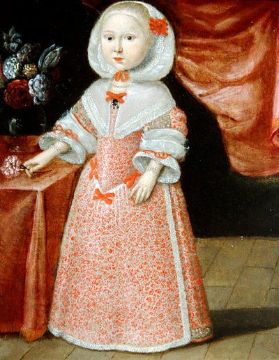 Meisje met een Roze en Witte Bloem, c.1640 door Dutch School