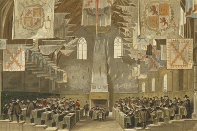 Grote Zaal van het Binnenhof, Den Haag, Nederland door Dutch School