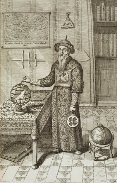 Johann Adam Schall von Bell (1591-1666) uit China Illustrated door Athanasius Kircher (1601-80) 1667 door Dutch School