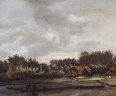 Landschap met bleekvelden door Dutch School