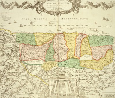 Kaart van het Heilige Land, uitgegeven door Jan Barend Elwe, Amsterdam, 1742 door Dutch School