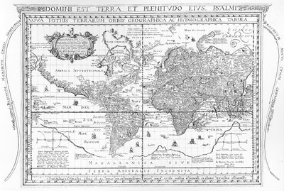 Nova Totius Terrarum Orbis Geographica Ac Hydrographica Tabula, 1642 door Dutch School
