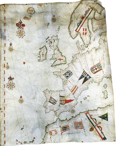 Portolaankaart van West-Europa en Noord-Afrika, c.1580 door Dutch School
