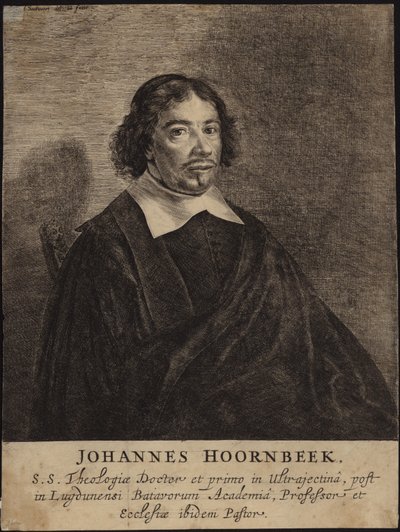 Portret van Johannes Hoornbeek door Dutch School