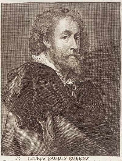 Portret van Peter Paul Rubens (1577-1640) plaat 30 uit een serie portretten van kunstenaars, gegraveerd door Joannes Meyssens (1612-70) door Dutch School